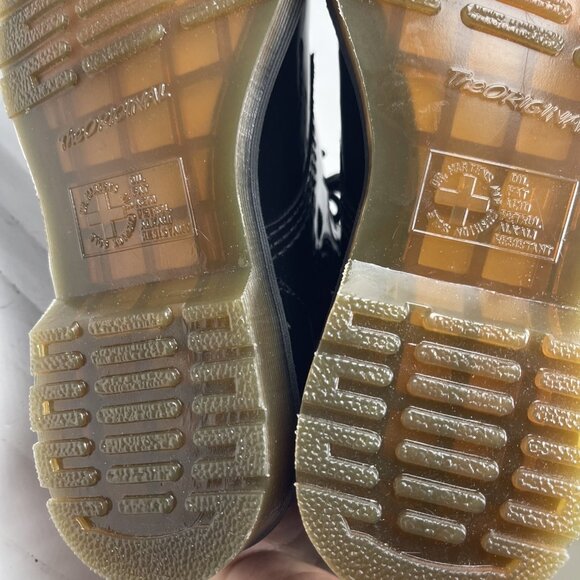 NEW Dr Martens 1460W Black Patent Leather Shiny 8 Eyelet Lace Up Boot 6 US 37 EU - Picture 6 of 16